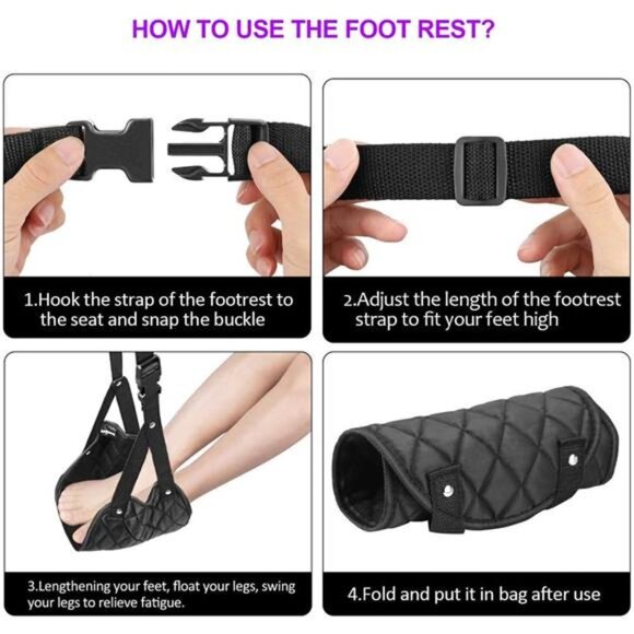 Airplane Foot Rest (Travel Comfortably), Perfect Airplane Travel Essentials - Picture 2 of 8